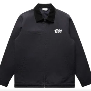 Crema Canvas Cord Collar Jacket - Ink Blue (Embroidery FLC)